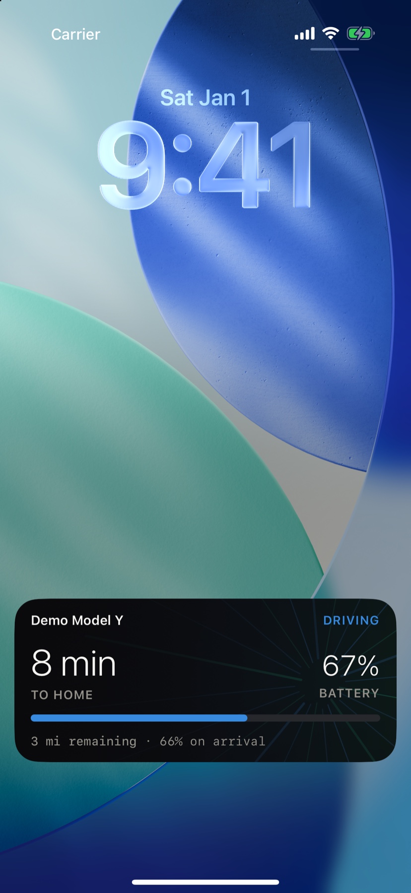 iPhone Lock Screen showing the Ludic Pulse driving Live Activity