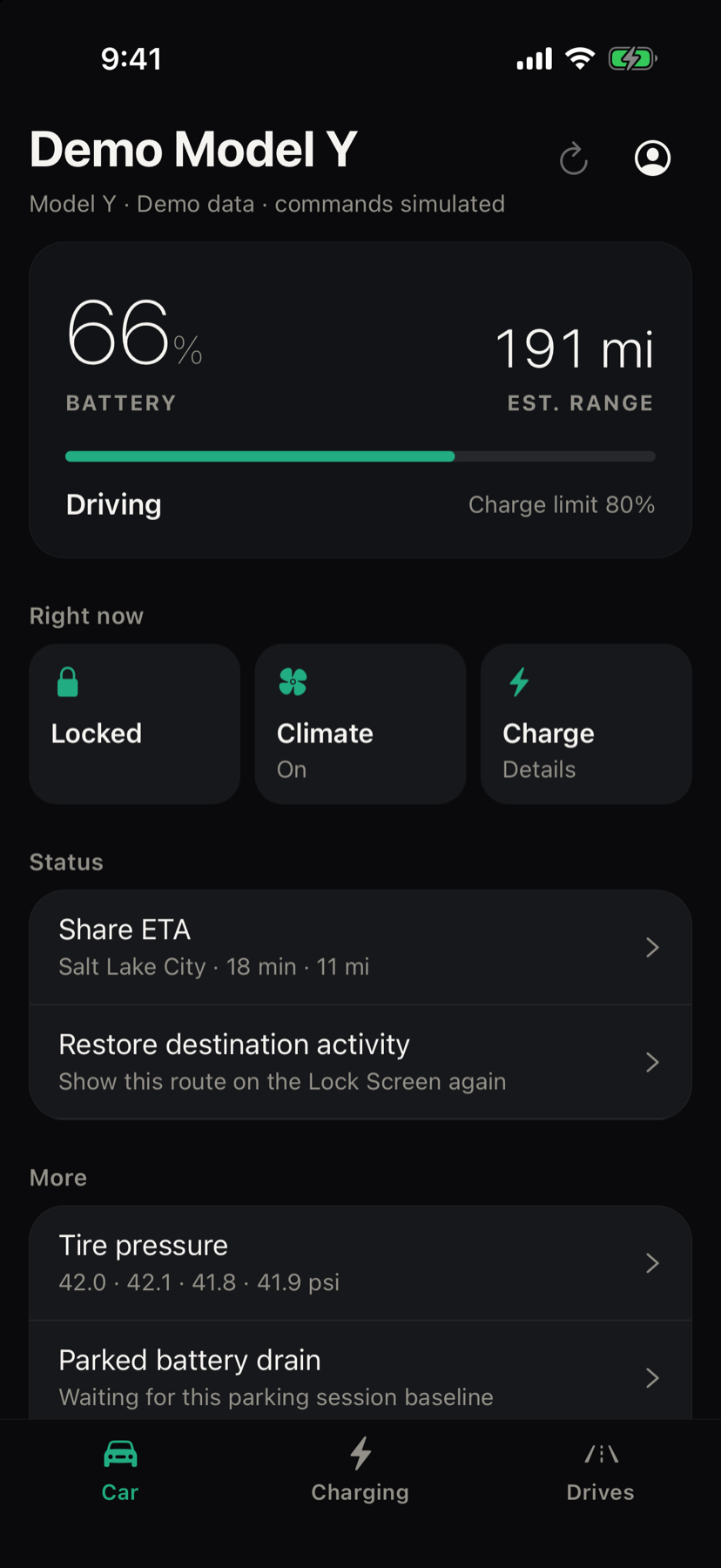 Ludic Pulse destination screen showing route status and arrival details